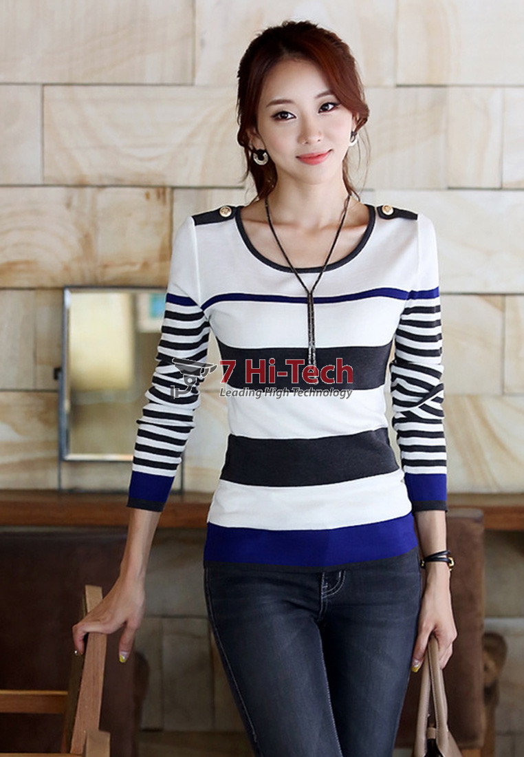 Áo Len Tay Dài Kiểu Hàn 6032 (Xanh Đen)