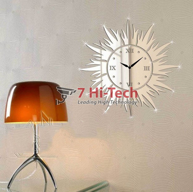 Đồng Hồ Treo Tường Mica Hoa Hướng Dương Inox