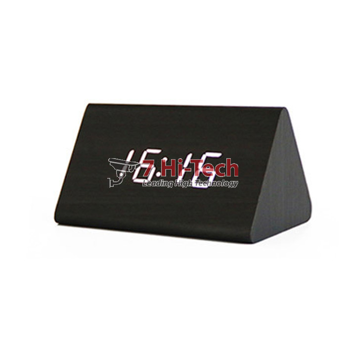 Đồng Hồ Gỗ Báo Thức Hình Tam Giác 1300 (Trắng)