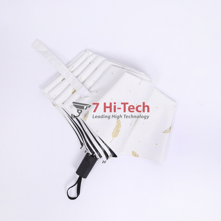 Dù Xếp Hình Lông Vũ Trắng