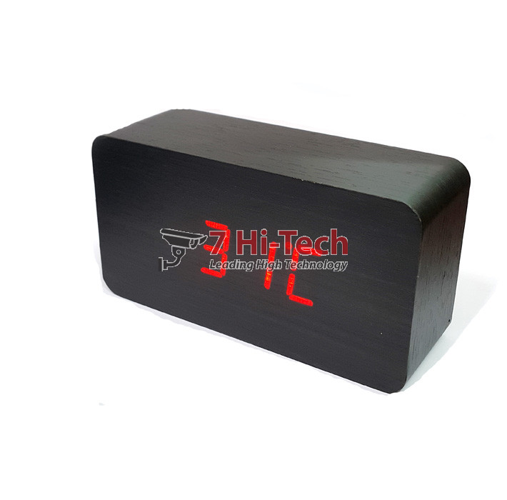 Đồng Hồ Gỗ Báo Thức Hình Chữ Nhật 1295 (Đỏ)