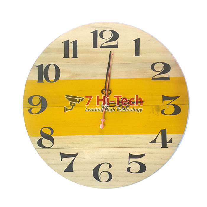 Đồng Hồ Treo Tường Gỗ Hình Tròn BD-01 (Vàng)