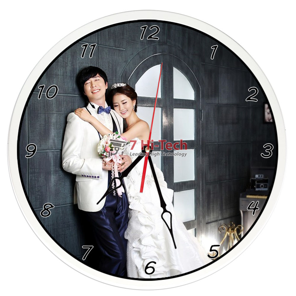 In Hình Cưới Lên Đồng Hồ Treo Tường Khung Viền 01