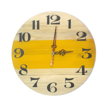 Đồng Hồ Treo Tường Gỗ Hình Tròn BD-01 (Vàng)