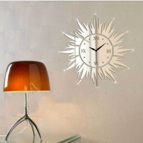 Đồng Hồ Treo Tường Mica Hoa Hướng Dương Inox