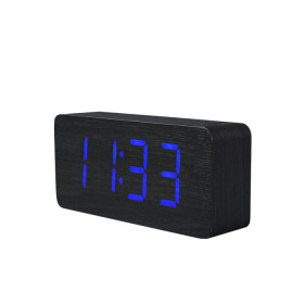 Đồng Hồ Gỗ Báo Thức Hình Chữ Nhật 1295 (xanh dương)