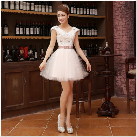 Áo Dạ Hội Áo Cưới Cô Dâu Áo Phụ Dâu Ren Bông Màu Trắng